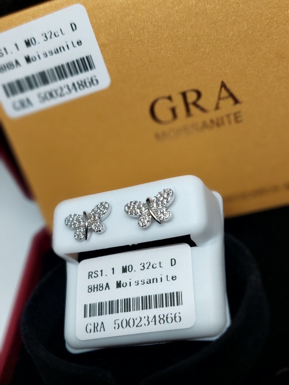 🦋 Butterfly Iced Out 925 Sterling Silver Moissanite Diamond Earrings New